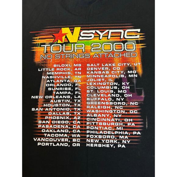 Vintage *NSYNC Tour T Shirt 2000 Front and Back Graphic Y2k Nsync Boy Band Shirt - Picture 2 of 15